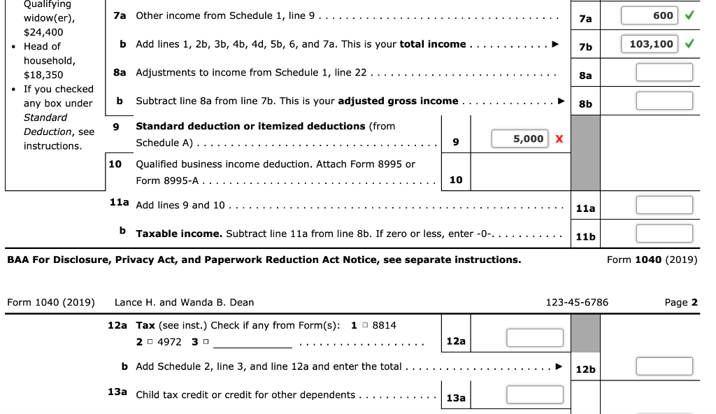 Note: This problem is for the 2019 tax year. Lance H