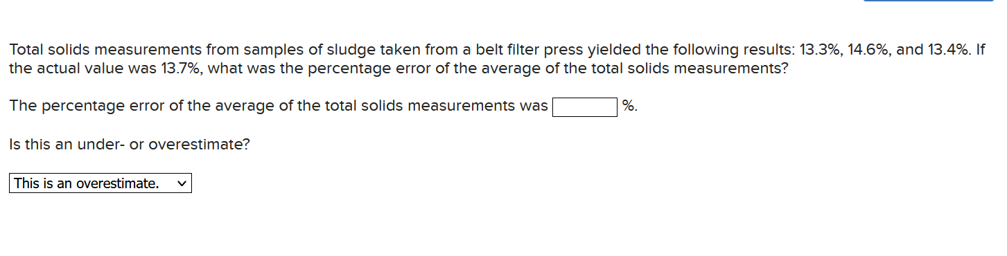 Solved Total solids measurements from samples of sludge | Chegg.com