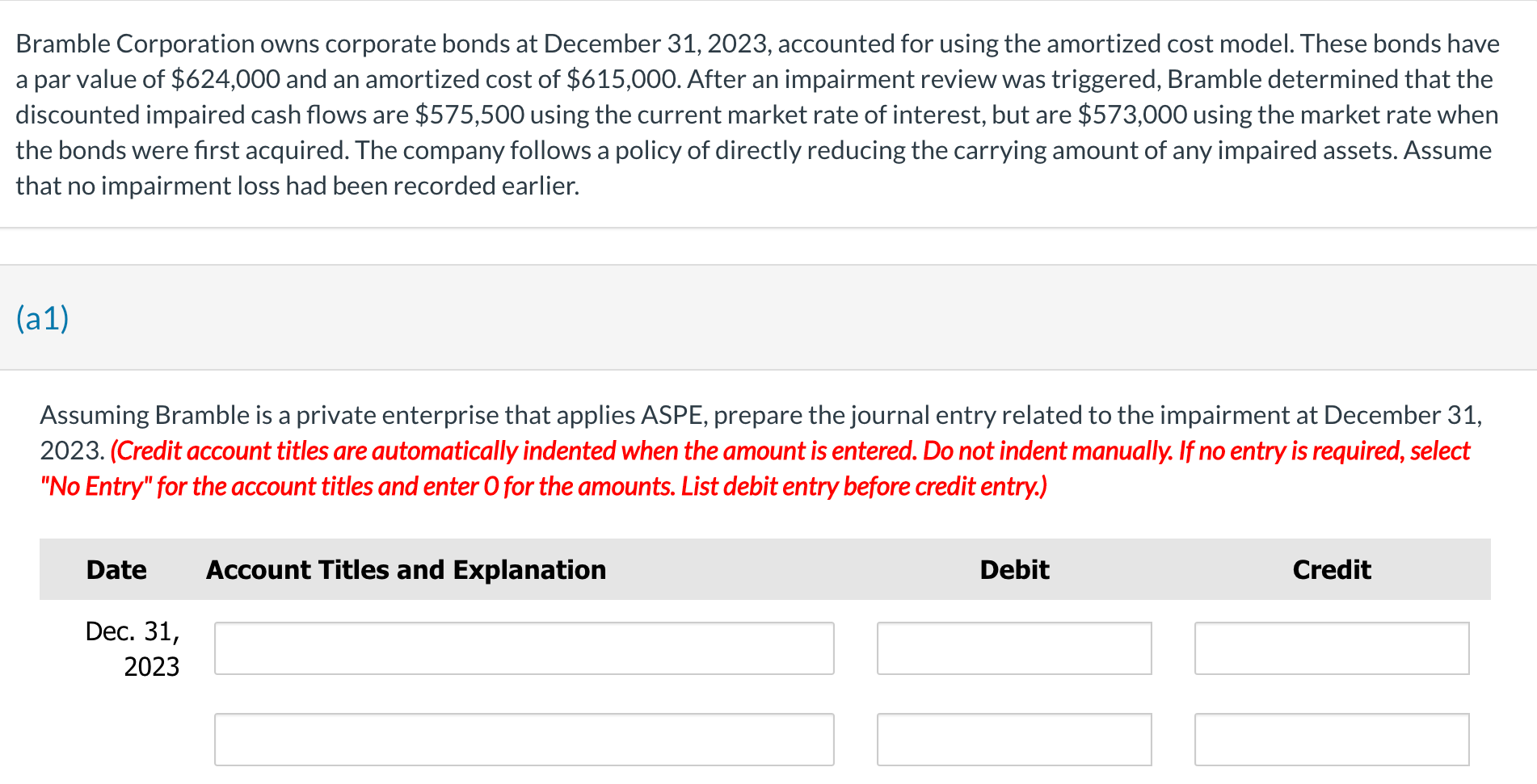 Solved Bramble Corporation Owns Corporate Bonds At December | Chegg.com