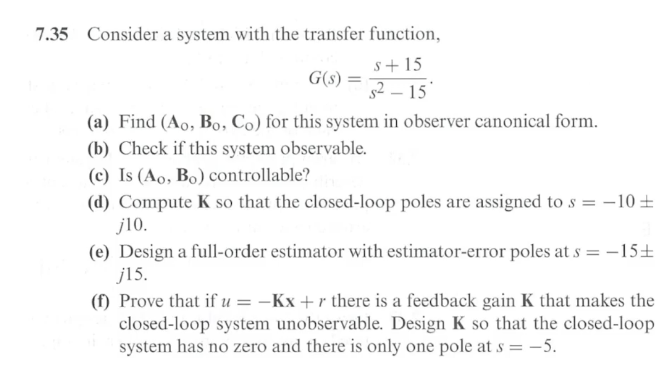 Solved 7.35 Consider a system with the transfer function, | Chegg.com