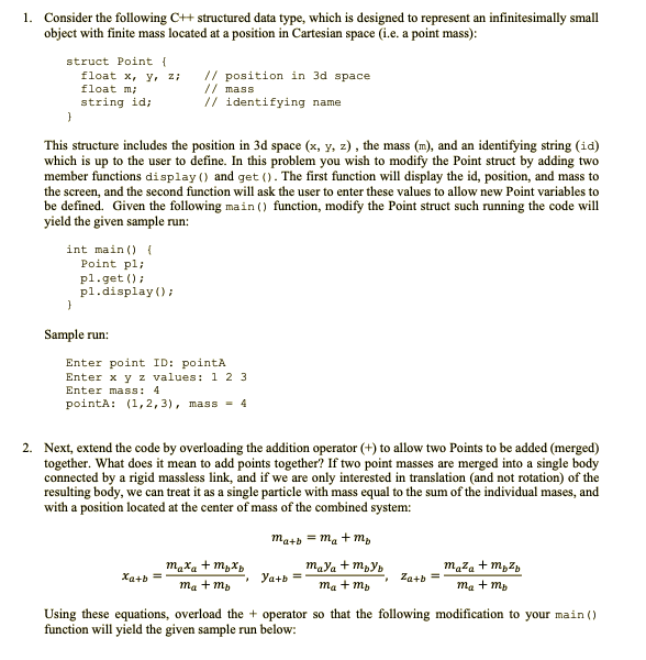 Solved 1. Consider the following C++ structured data type, | Chegg.com