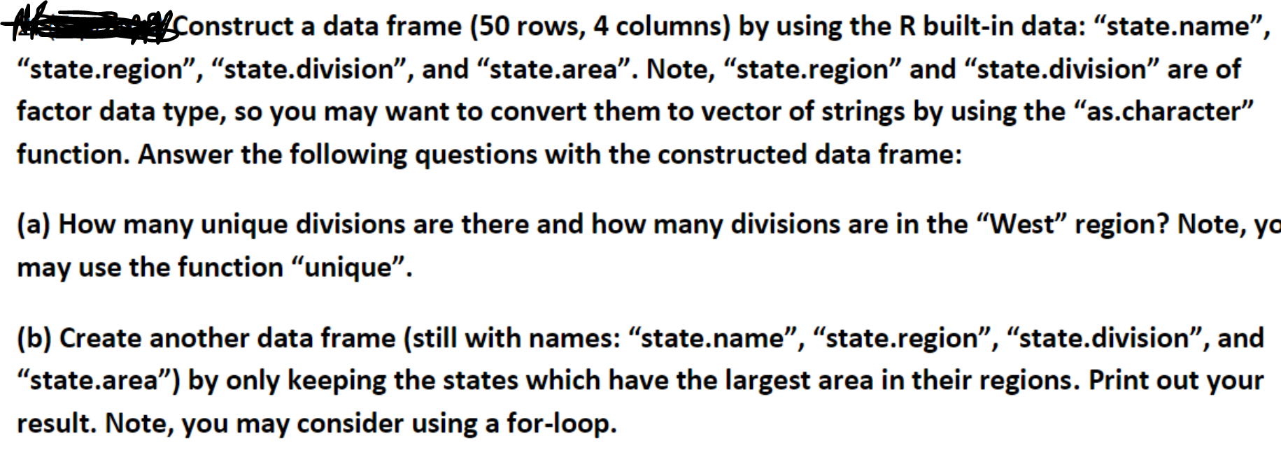 Solved Construct a data frame (50 rows, 4 columns) by using | Chegg.com
