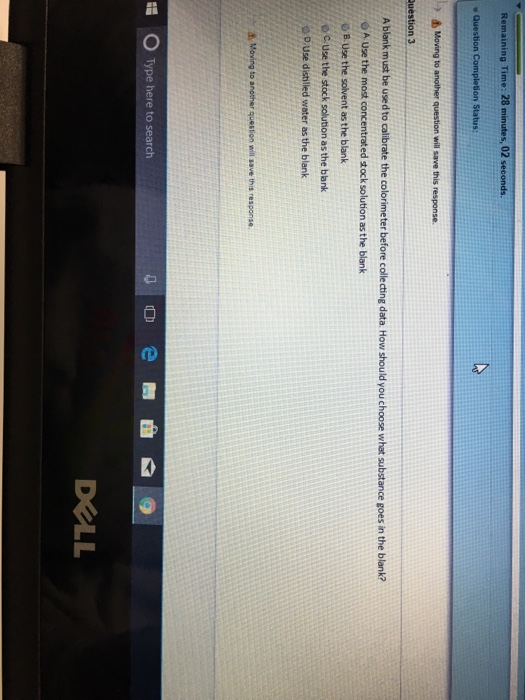 Solved A blank must be used to calibrate the colorimeter