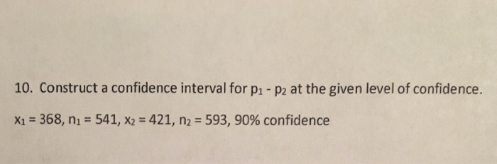 Solved Construct a confidence interval for p_1 - p_2 at the | Chegg.com