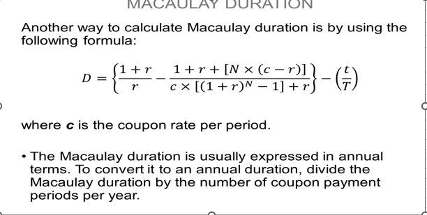 Solved Write A Macro Function To Estimate The Macaulay | Chegg.com