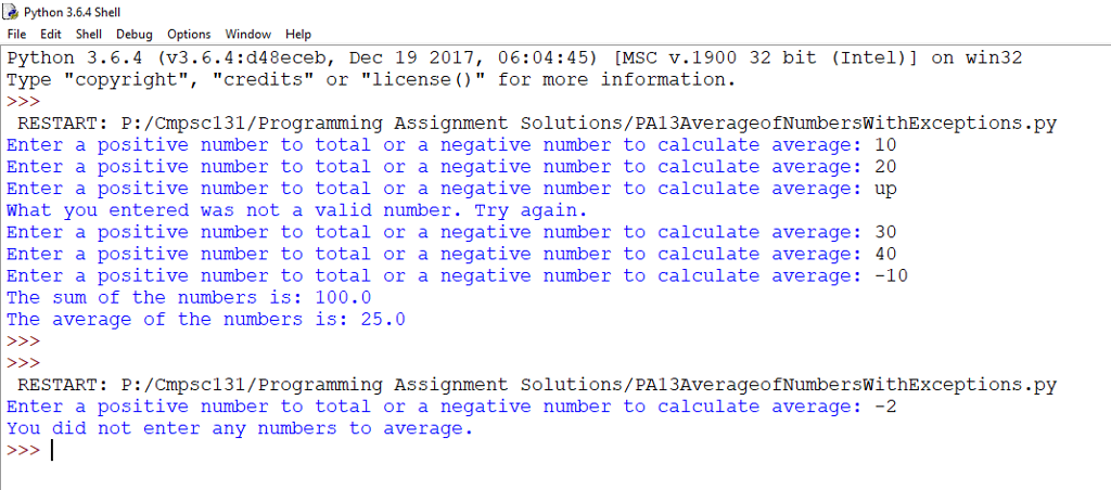 Solved python help grade average with exceptions the chegg