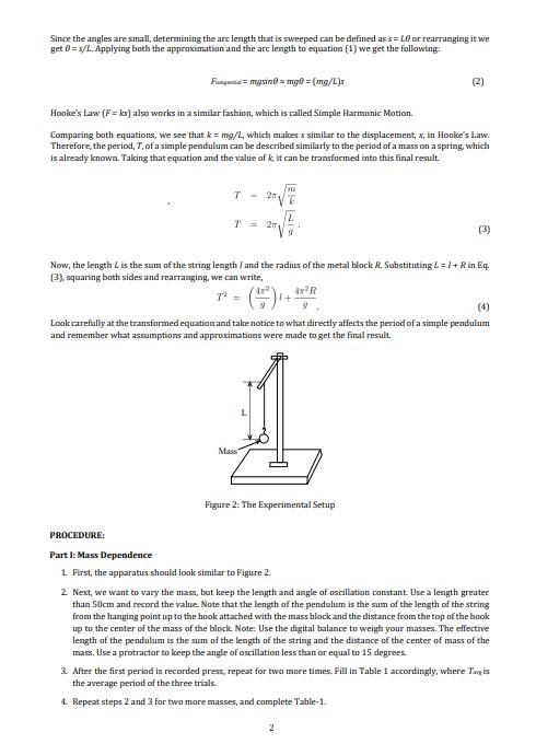 Solved Expt-4: Period of Oscillation for a Simple Pendulum | Chegg.com