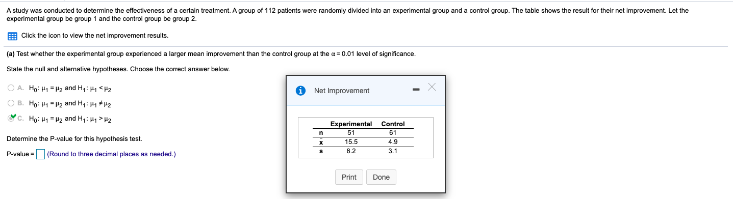Solved A study was conducted to determine the effectiveness | Chegg.com