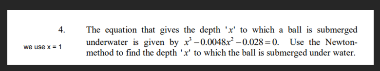 Solved 4. The equation that gives the depth 'x' to which a | Chegg.com