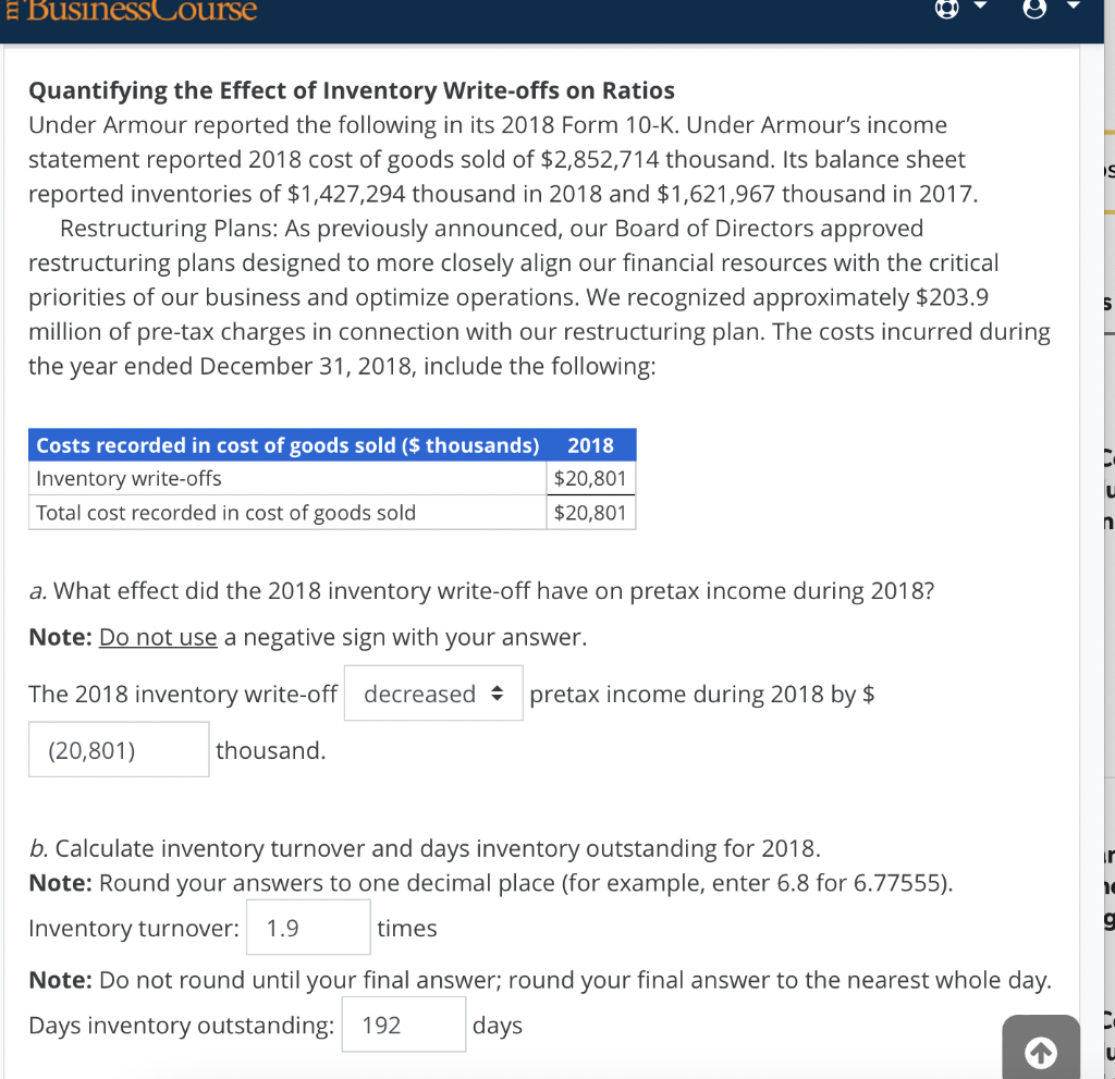 Under armour best sale income statement 2018