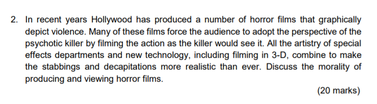 2. In recent years Hollywood has produced a number of | Chegg.com