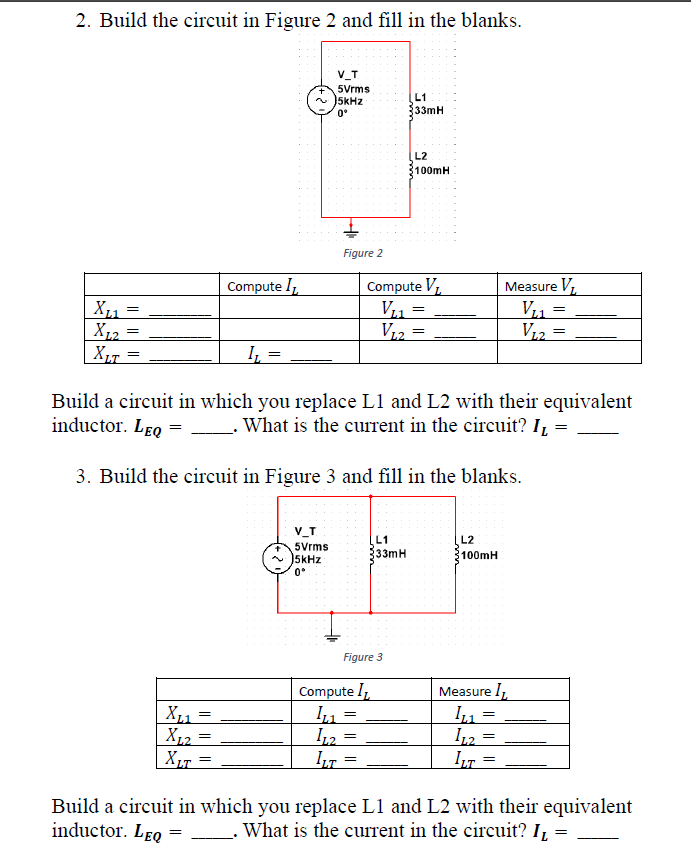 Solved \r\n2. Build the circuit in Figure 2 and fill in the | Chegg.com