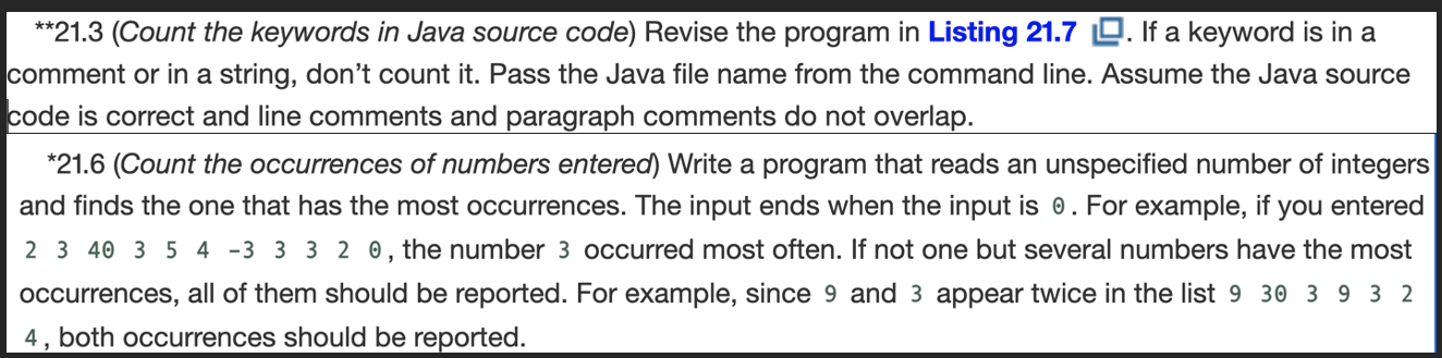 Solved **21.3 (Count the keywords in Java source code) | Chegg.com