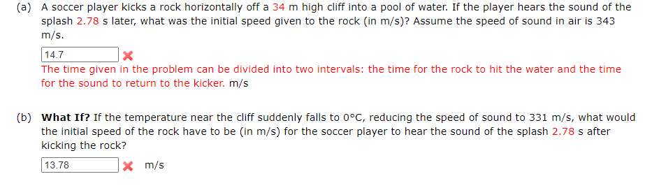 [Solved]: (a) A Soccer Player Kicks A Rock Horizontally Off