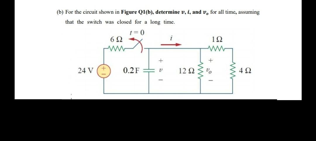 Solved (b) For The Circuit Shown In Figure Q1(b), Determine | Chegg.com