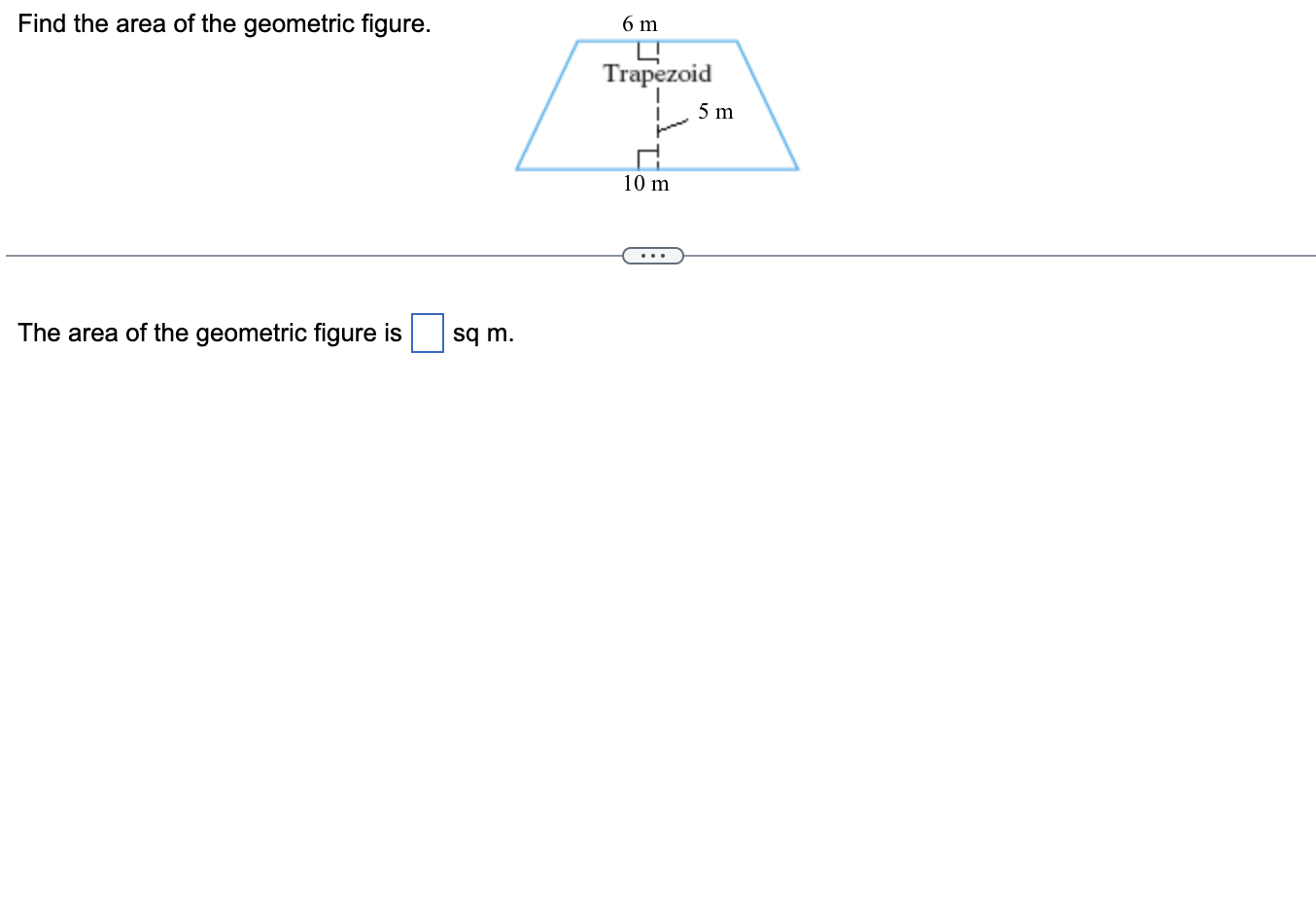 find the area of the geometric figure trapezoid