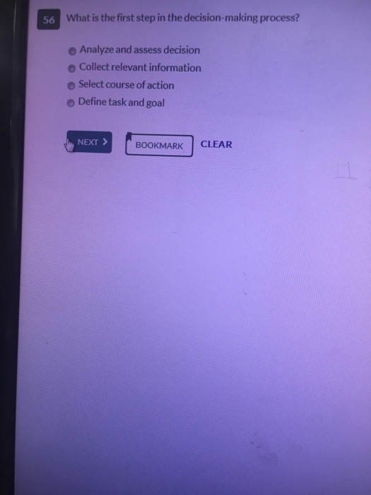 Solved What is the first step in the decision-making | Chegg.com