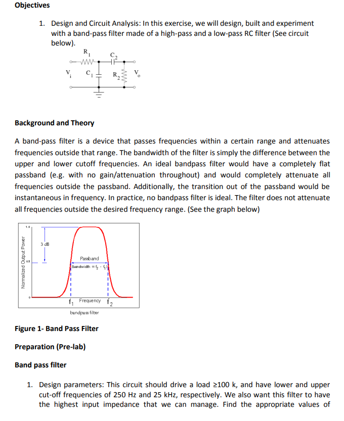 Solved Objectives 1. Design And Circuit Analysis: In This | Chegg.com