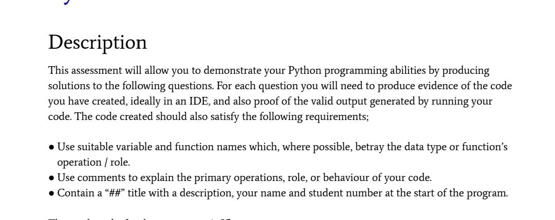 Solved Description This assessment will allow you to | Chegg.com