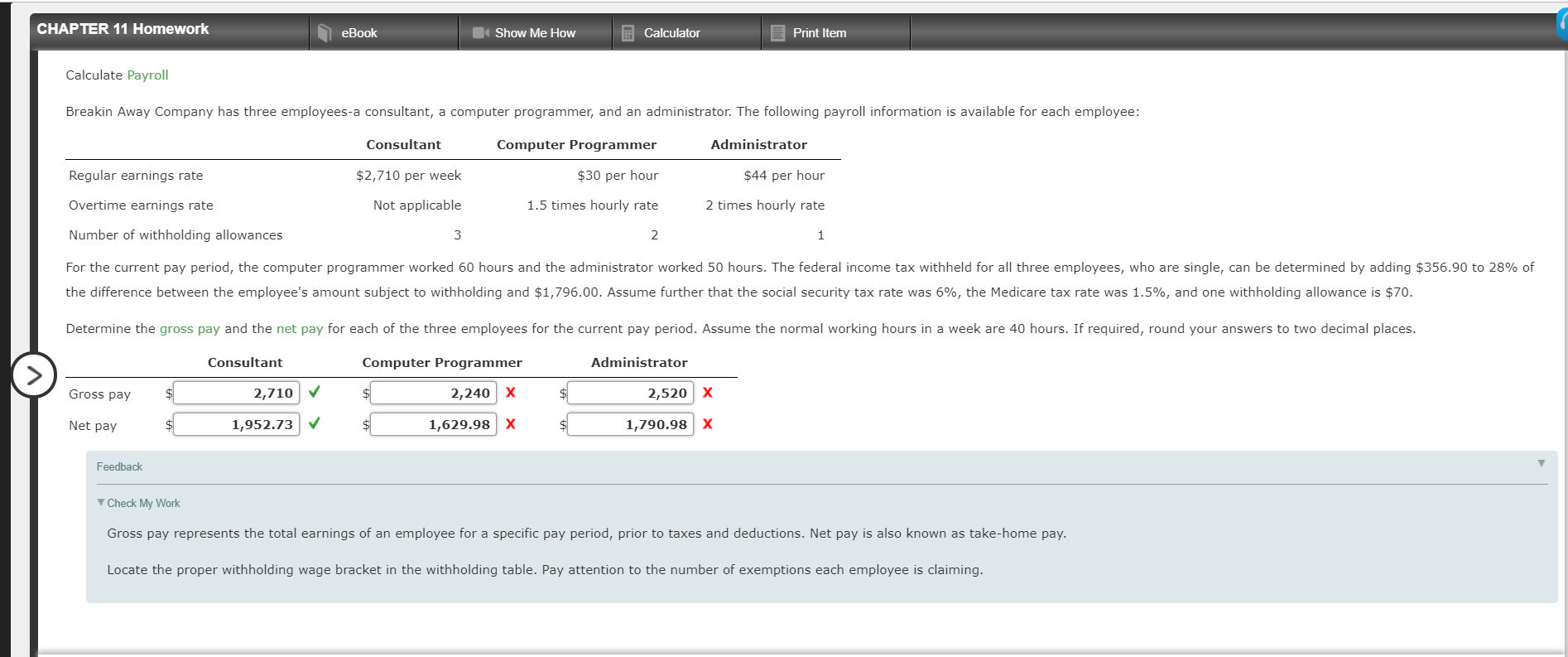 CHAPTER 11 Homework eBook Show Me How Calculator | Chegg.com