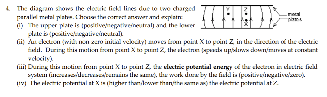 Solved 4. The diagram shows the electric field lines due to | Chegg.com