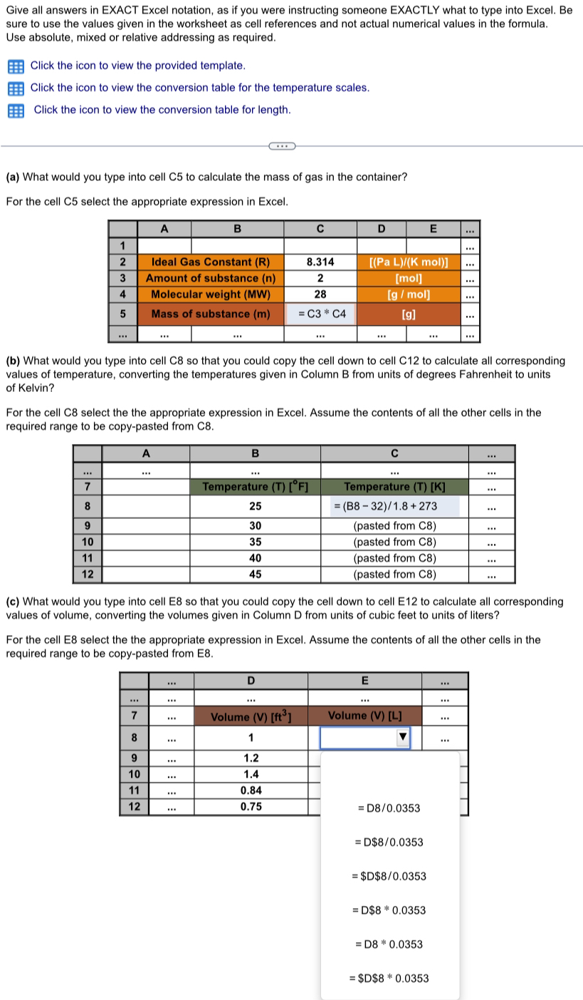 Excel Notation