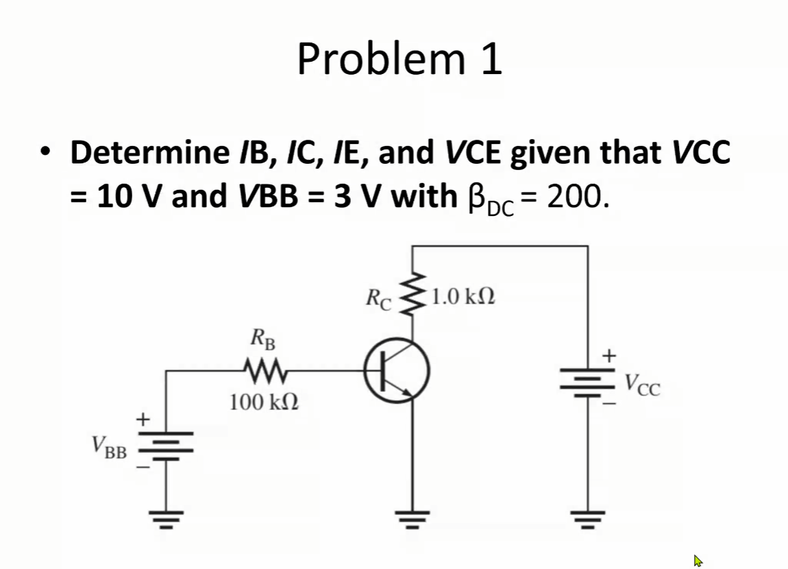 Solved Determine IB,IC,IE,VCE, And VCB In Figure 4−9 For The | Chegg.com