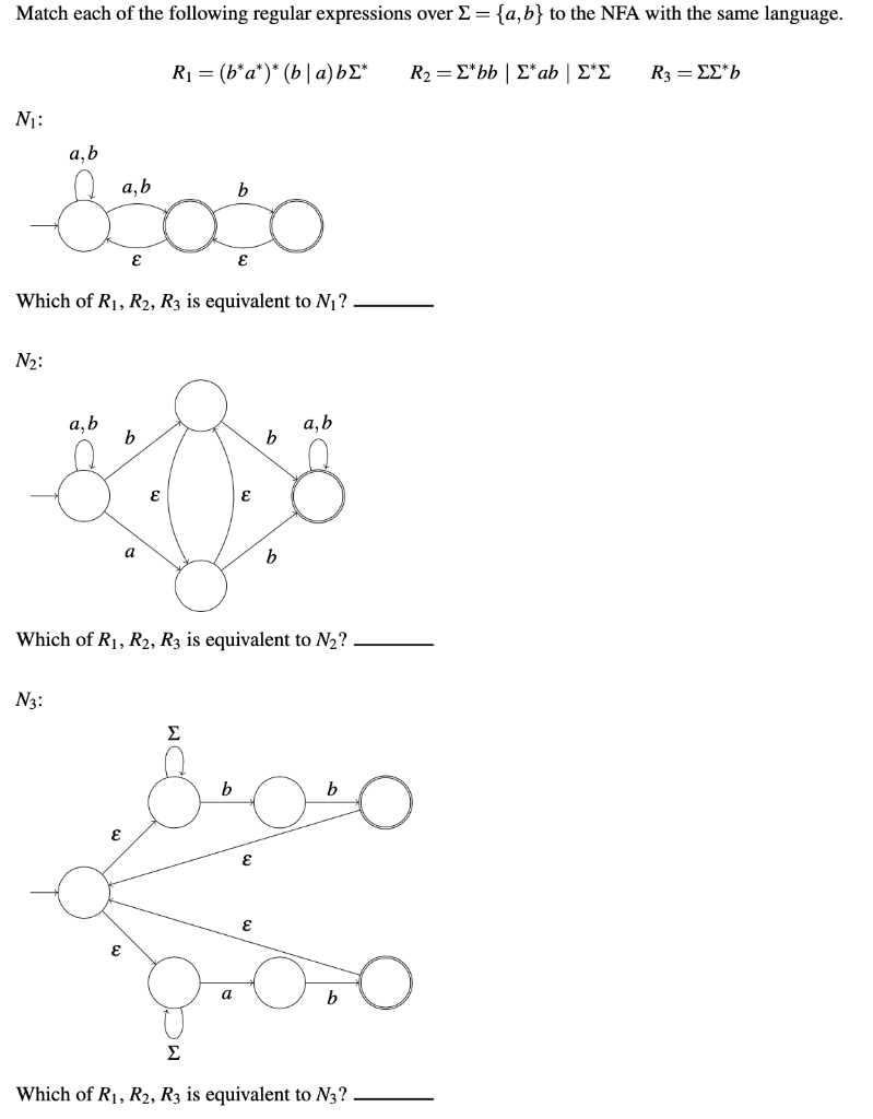 Solved Match each of the following regular expressions over | Chegg.com