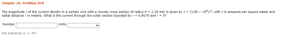 Solved Chapter 26, Problem 010 The magnitude of the current | Chegg.com