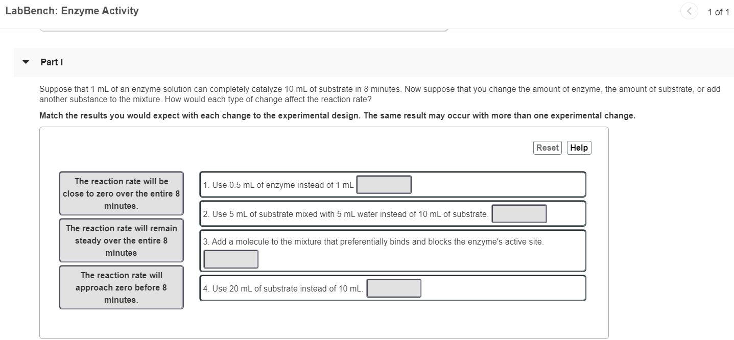 Solved LabBench Enzyme Activity 1 of 1 Part 1 Suppose that