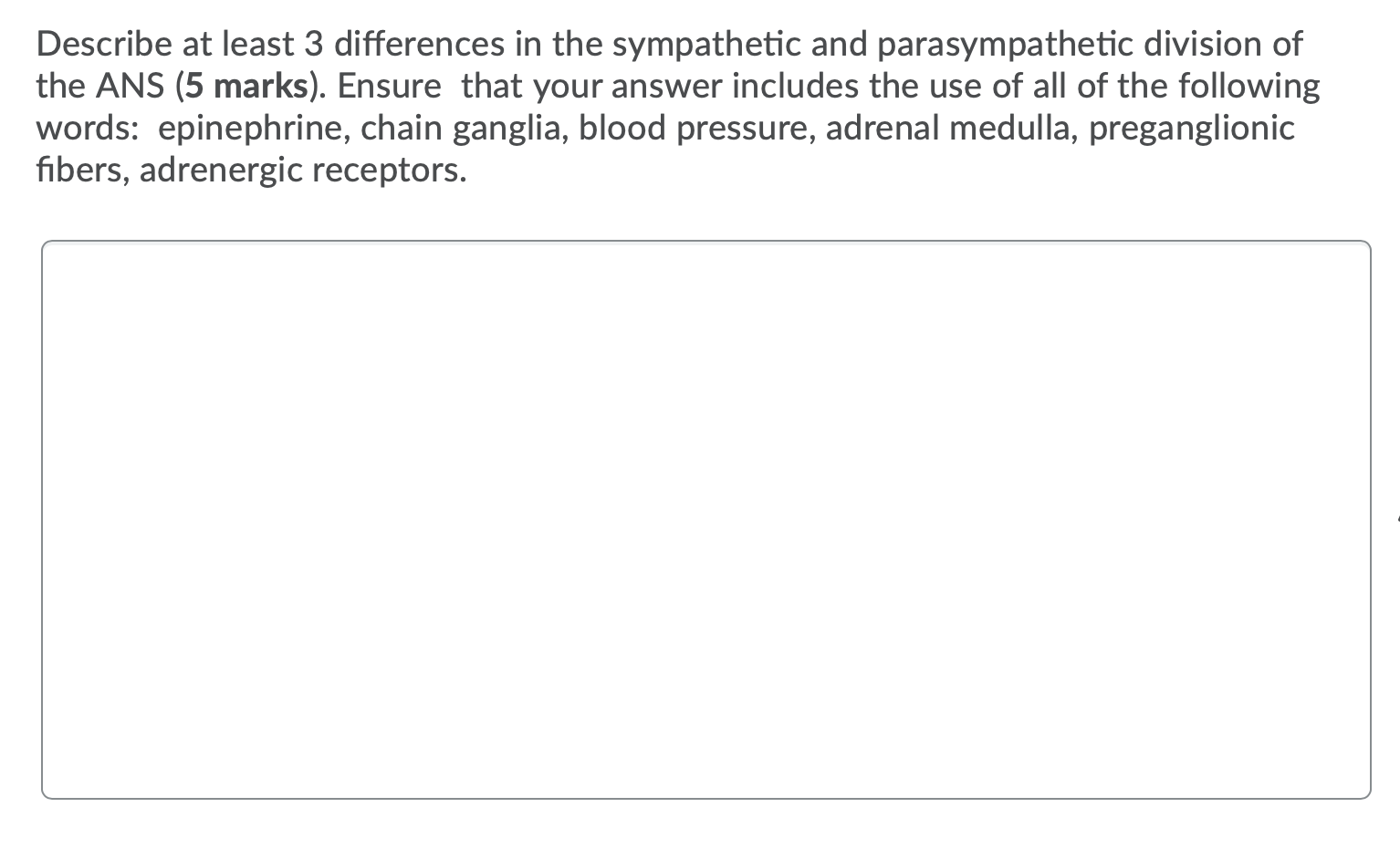 Solved Describe at least 3 differences in the sympathetic | Chegg.com