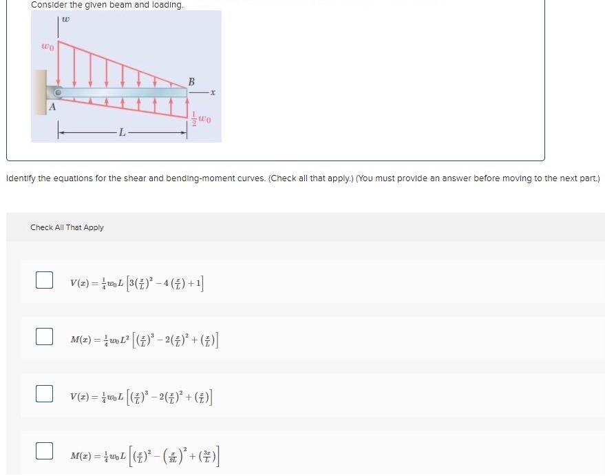 Solved Consider the given beam and loading. DO B L Identify | Chegg.com