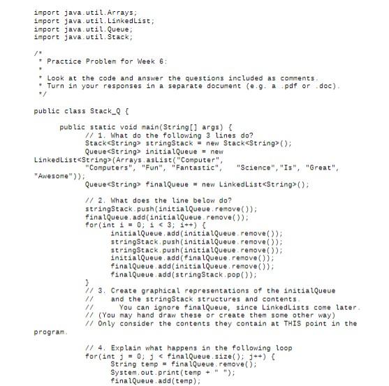 Solved import java.util.Arrays; import java.util.LinkedList; | Chegg.com