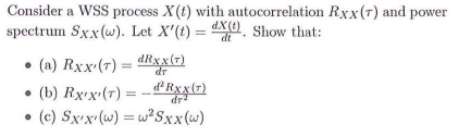 Solved Consider a WSS process X(t) with autocorrelation | Chegg.com
