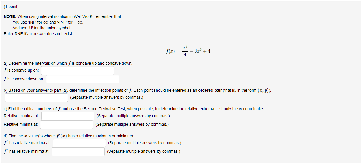 Solved NOTE When Using Interval Notation In WeBWorK Chegg Com   PhpinhiCZ