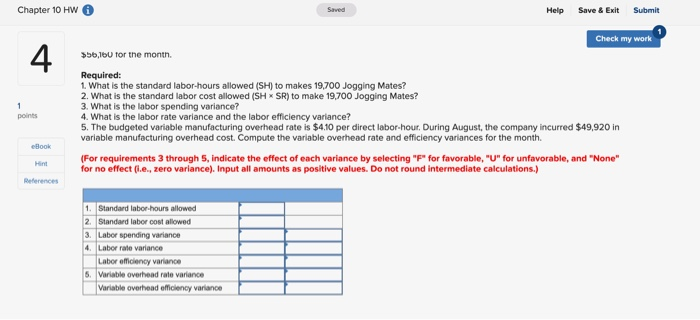 Solved Chapter 10 HW Help Save& Exit Submit my work 4 Erie | Chegg.com