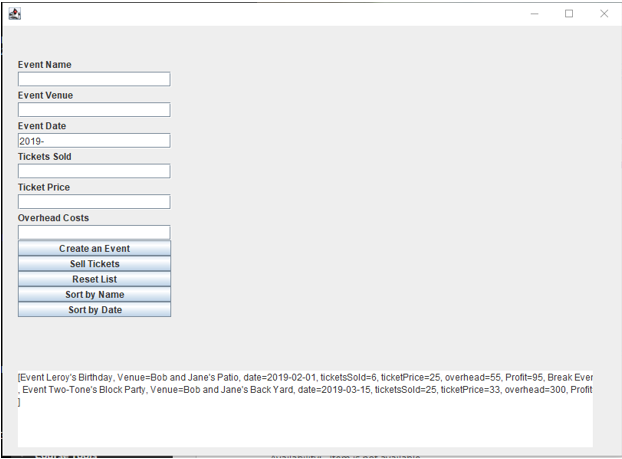 Solved IN JAVA PLEASE HELP!!!!! Using your Event and | Chegg.com