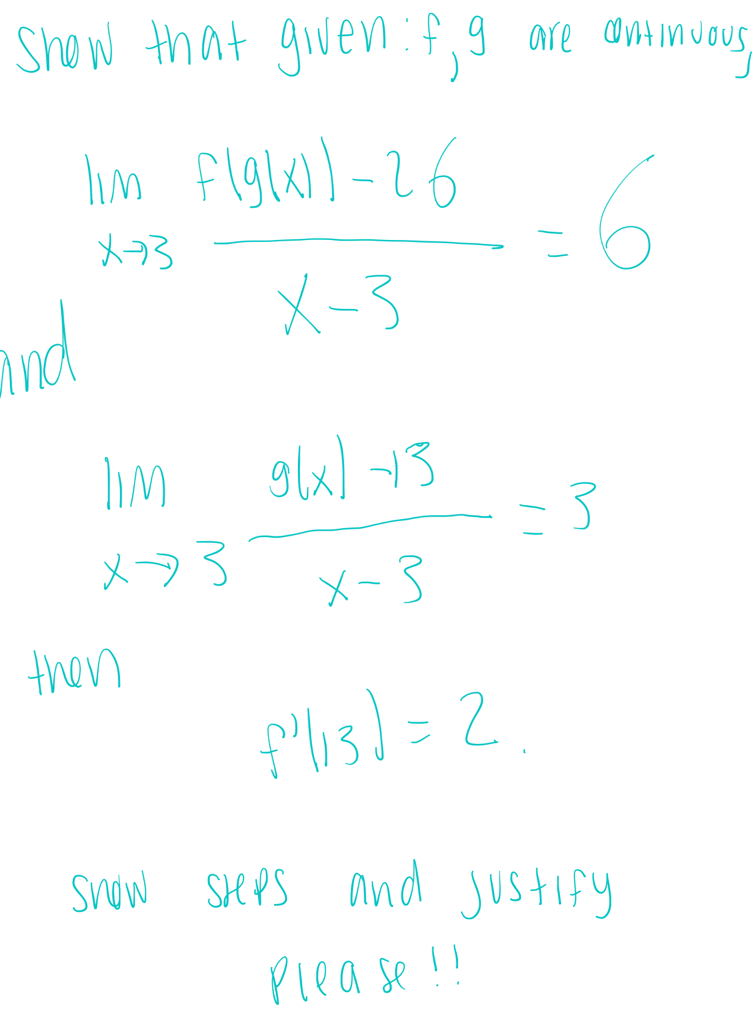 Solved Show That Given: F,g Are Continuous, | Chegg.com