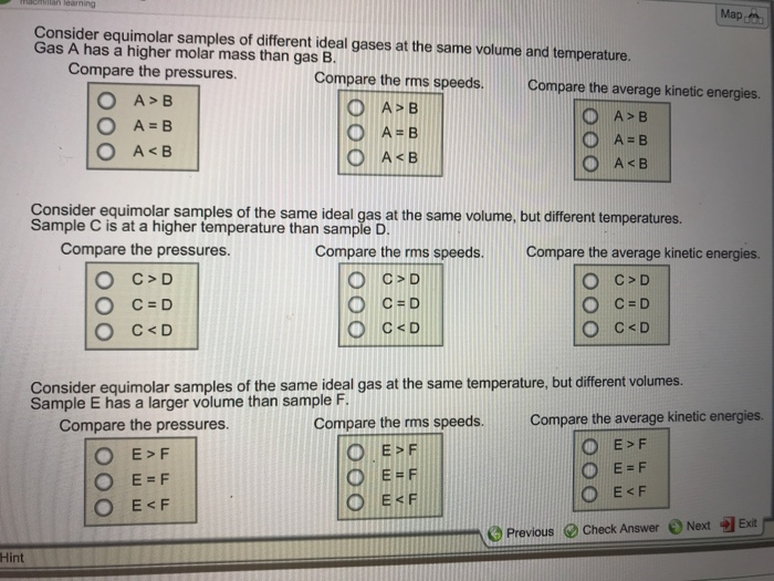 Solved Map Consider Equimolar Samples Of Different Ideal | Chegg.com