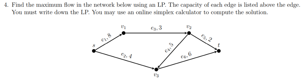 Solved 4. Find the maximum flow in the network below using | Chegg.com