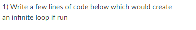 Solved 1) Write a few lines of code below which would create | Chegg.com