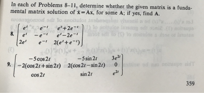 Solved a In each of Problems 8-11, determine whether the | Chegg.com