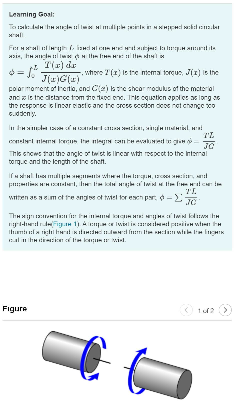 Solved Learning Goal To Calculate The Angle Of Twist At Chegg Com