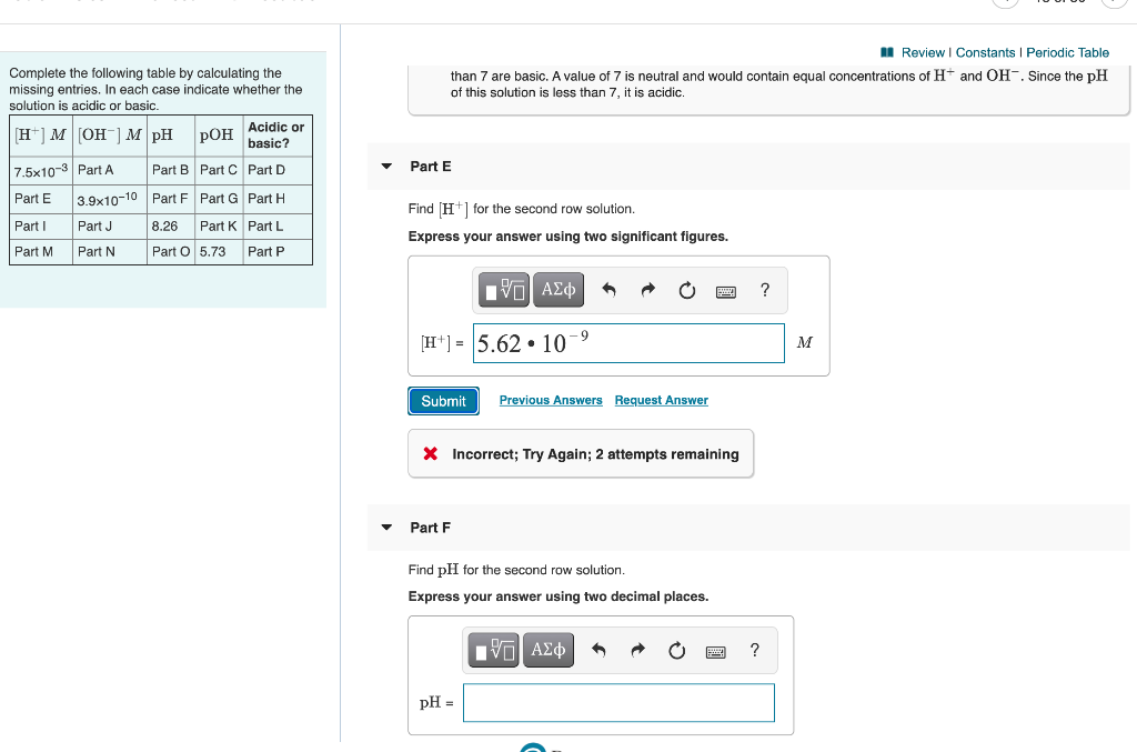 Solved Review Constants Periodic Table than 7 are basic. A Chegg