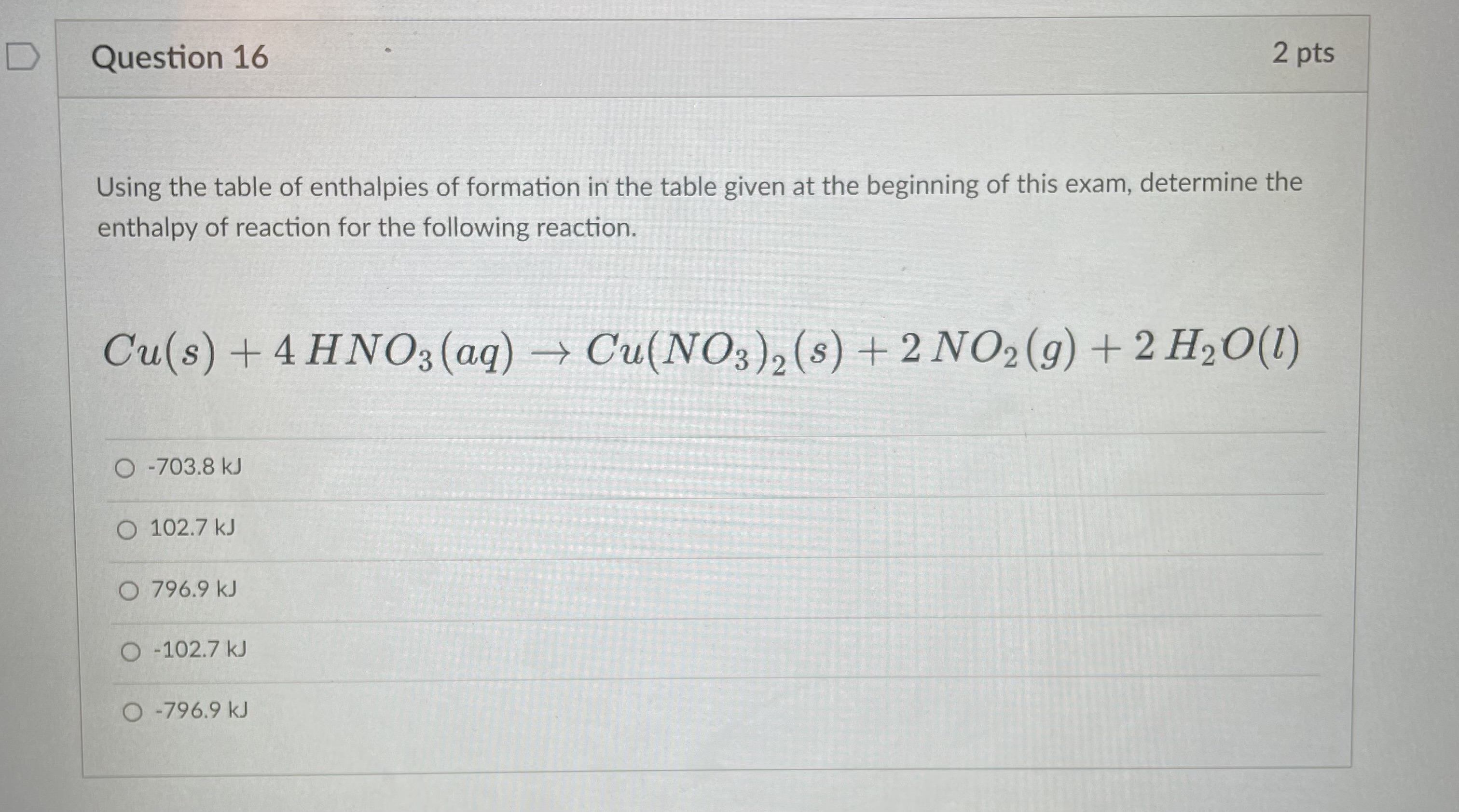 Solved Using the table of enthalpies of formation in the | Chegg.com