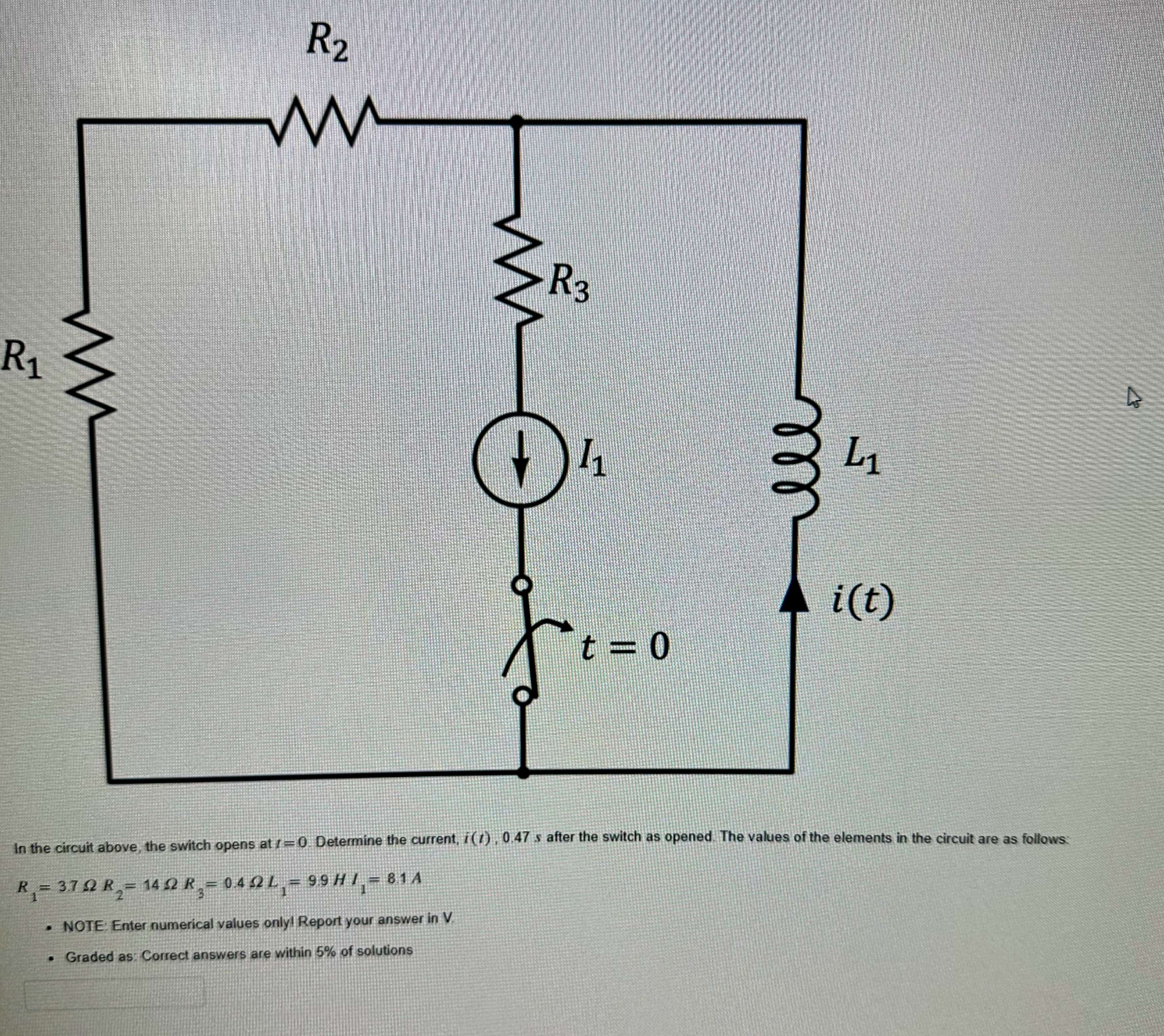 Solved In the circuit above, the switch opens at t=0. | Chegg.com