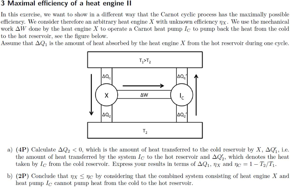 Solved 3 Maximal efficiency of a heat engine I In this | Chegg.com