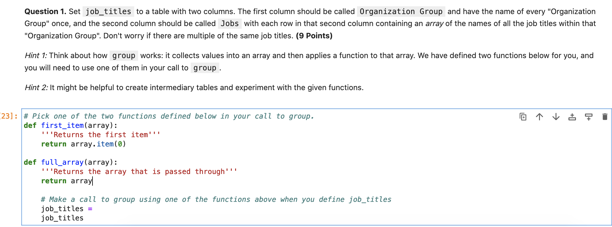 Solved Question 1. Set job titles to a table with two Chegg