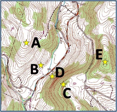 Solved Use The Topographic Map Below To Answer The Following | Chegg.com