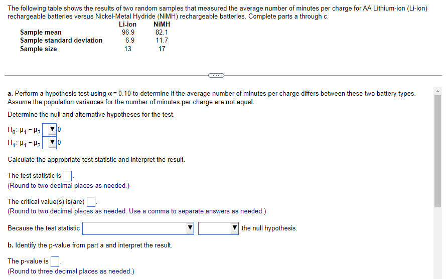 Solved The following table shows the results of two random | Chegg.com